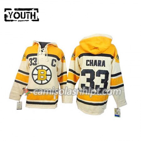 Camisola Boston Bruins Zdeno Chara 33 Cream Sawyer Hoodie - Criança